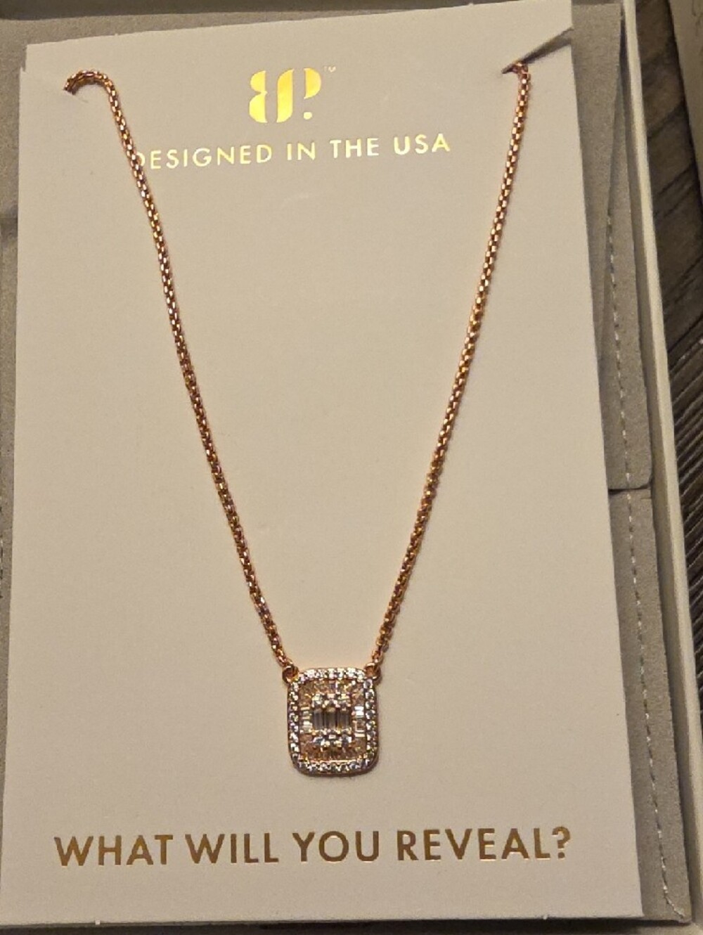 BP Lumina Rose Gold Halo Pendant Necklace